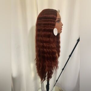 Elegant Copper/Auburn 28 inch Crimp Wave Hair Wig